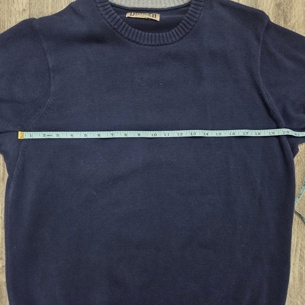 Duluth Trading Co. Men’s Navy Blue Crewneck Sweater Cotton Knit Pullover Lg/Xl